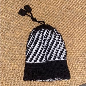 black & white beanie